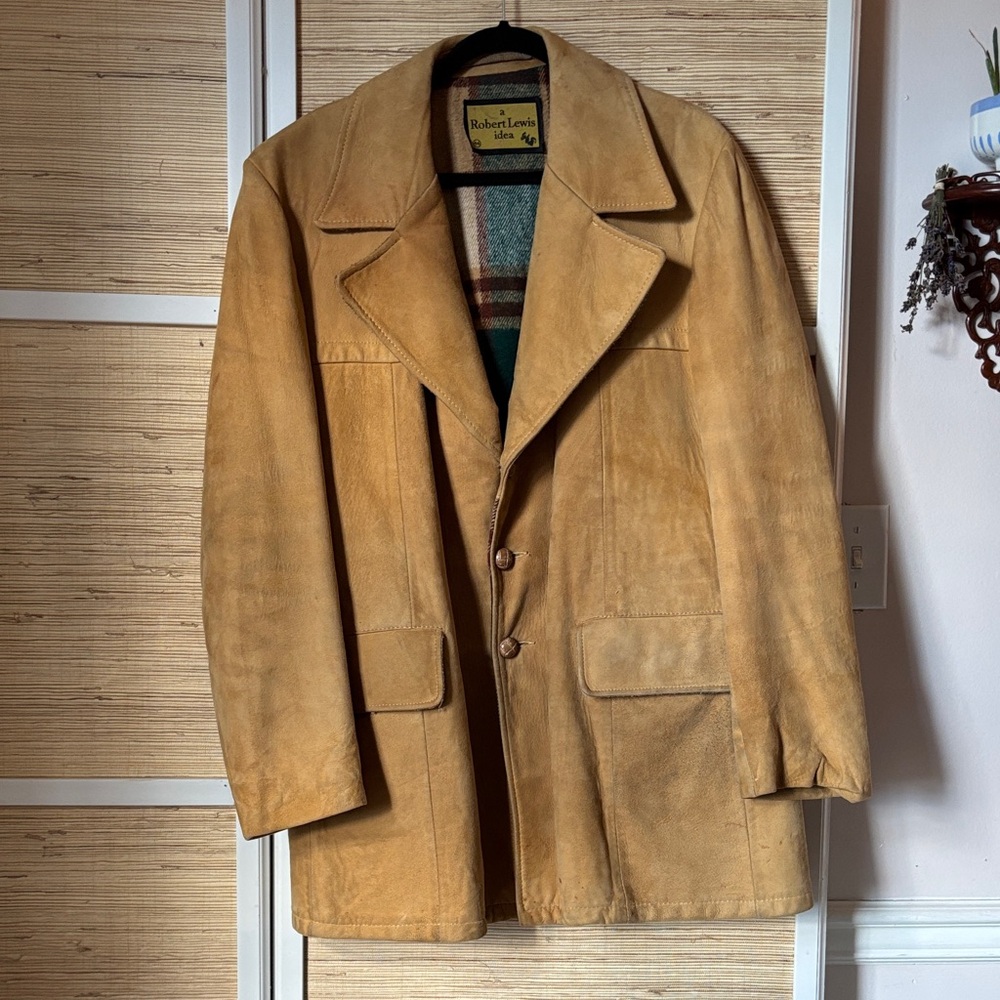 Robert Lewis vintage suede Tan Trench Coat